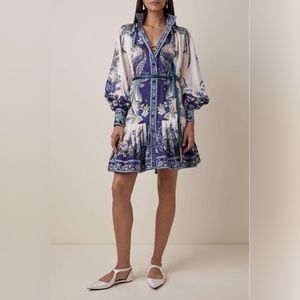 Zimmerman glassy Phoenix print silk dress. Comes without the belt